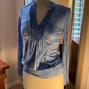 INC Long Sleeve Blue Tie Dye Shirt Size S
